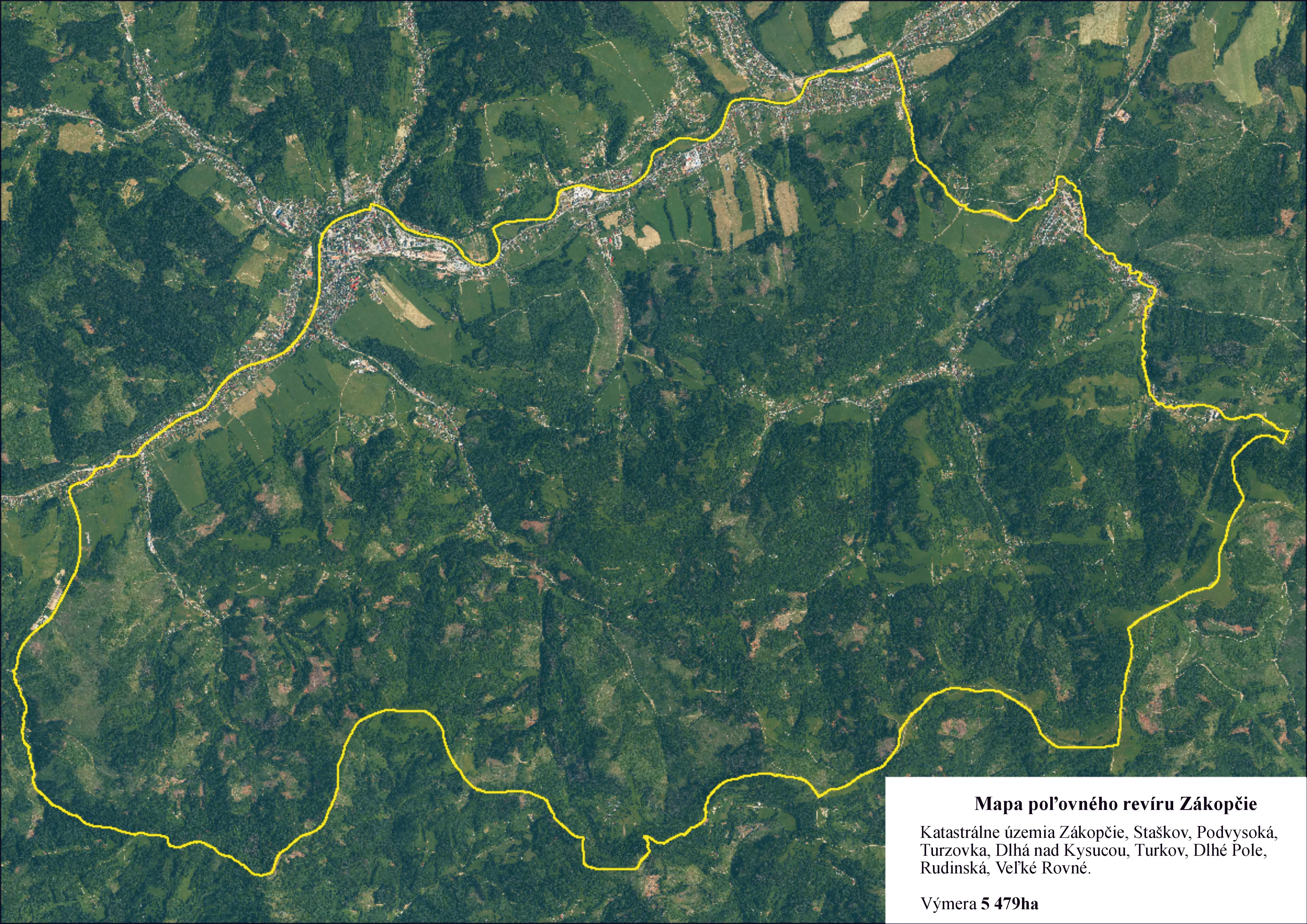 Ortofotomapa poľovného revíru Zákopčie